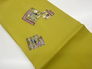 塩瀬源氏香に菊・梅・紅葉模様名古屋帯